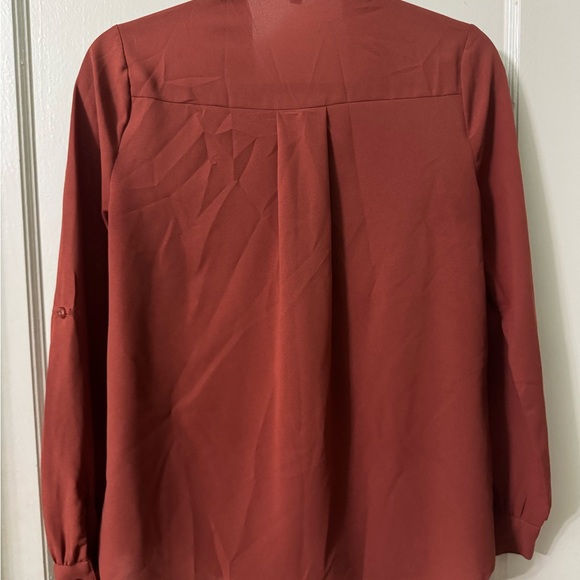 Rust Red Button-Up Blouse - Picture 4 of 4